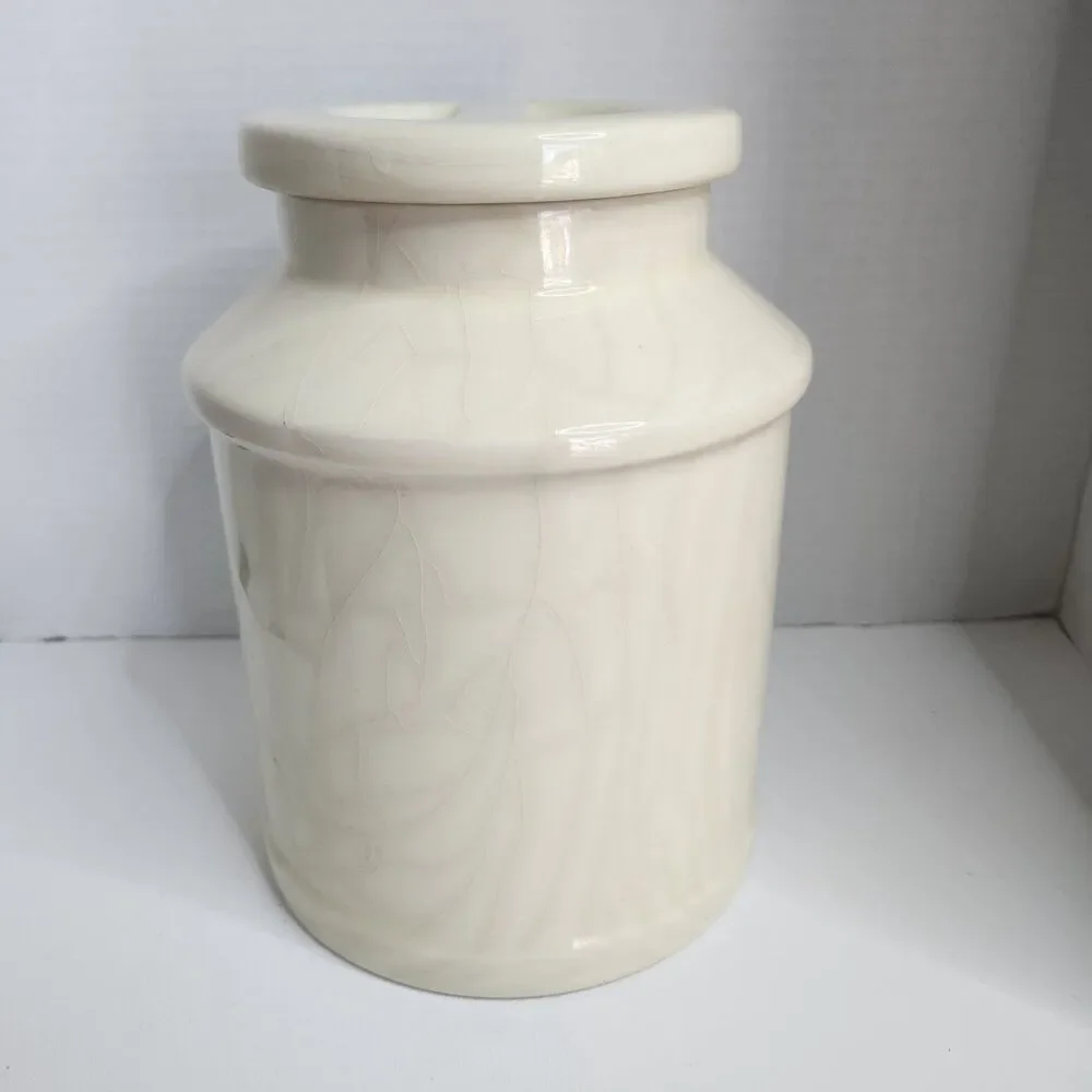 Milk And Cookies Cat Ceramic Cookie Jar Canister Vintage 1984 Teleflora 8.5